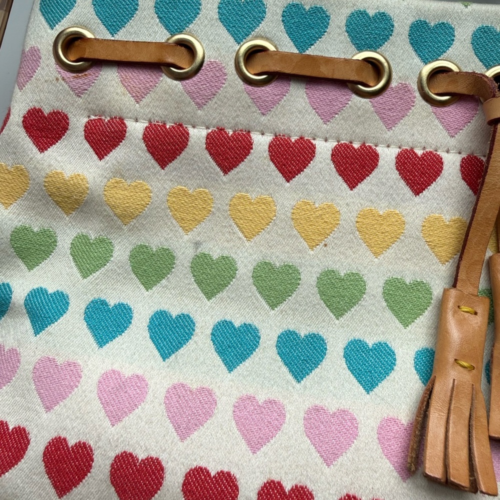 VINTAGE Dooney & Bourke Hearts Canvas Satchel EARLY 2000s Y2K authentic - Picture 12 of 12